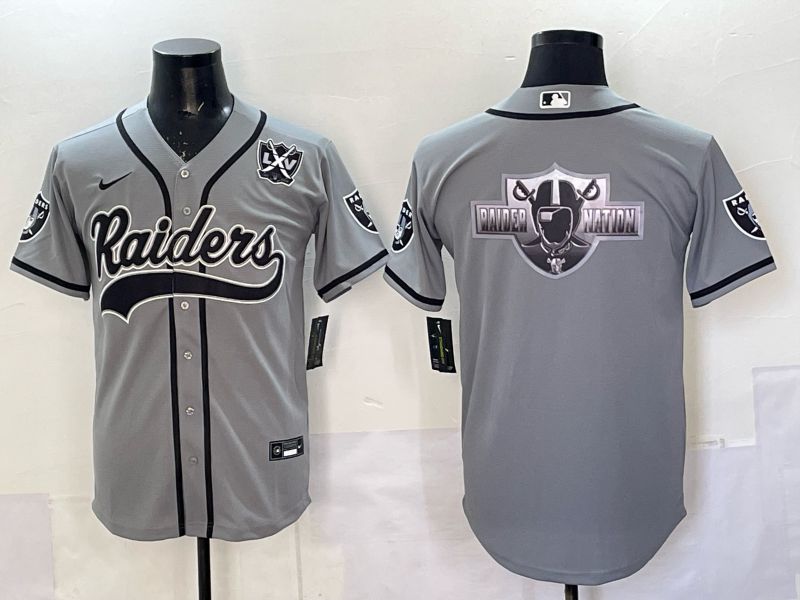 Men 2025 Oakland Raiders Blank Grey 3th generation Joint Name Nike Limited NFL Jersey style 059